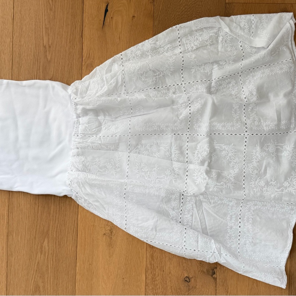 NWT WeWoreWhat Strapless Mixed Media Midi Dress - White - Picture 2 of 4